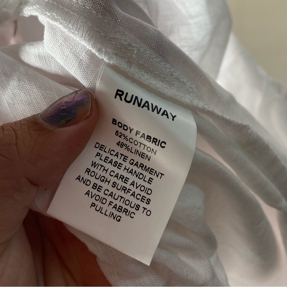 Runaway The Label Harry Set XL White Melon Linen Scalloped Top Shorts Co-ord - Picture 16 of 16